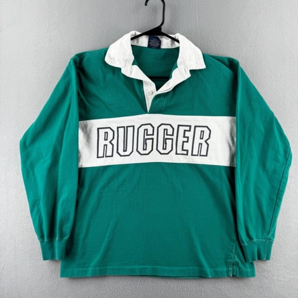 Vintage Gant Rugby Shirt‎ Mens Large RUGGER Cotton Long Sleeve Polo 90s